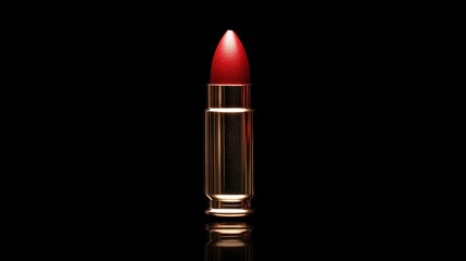 Red lipstick bullet a striking visual metaphor