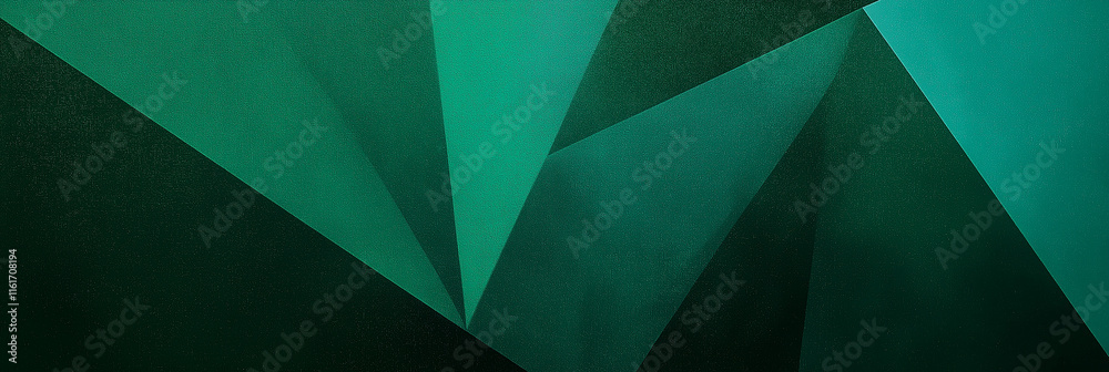Aufkleber Abstract green geometric background with triangle shapes creating dynamic composition