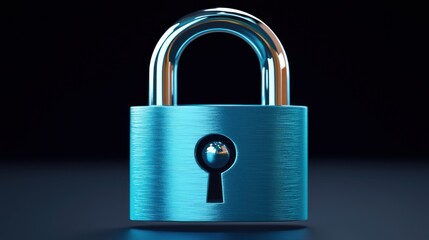 Fototapeta premium Cybersecurity: Digital Lock, Data Protection, Privacy, Safety, Secure