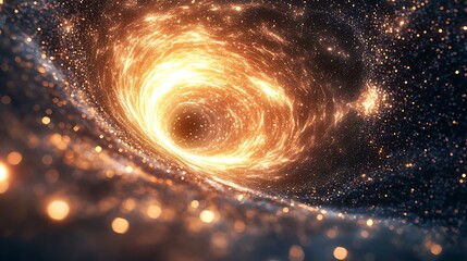 A glowing tunnel of radiant cosmic dust particles flowing infinitely into the distance.