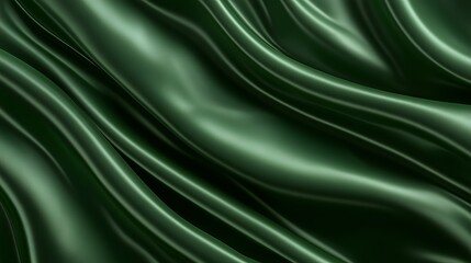 Obraz premium Dark Green Silk Fabric Draped Smoothly Elegant