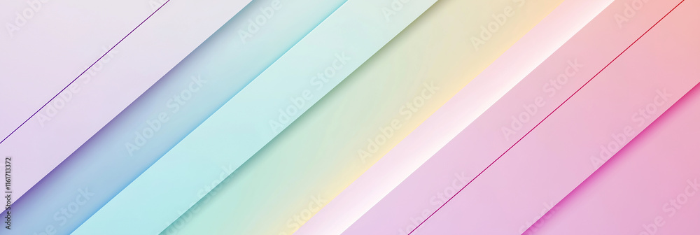 Poster Pastel colored diagonal stripes creating modern abstract background