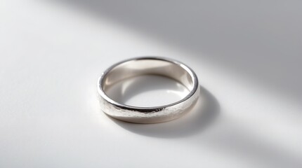 Elegant Silver Hammered Wedding Band