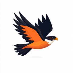 Fototapeta premium Majestic Bird in Flight with Outstretched Wings Gliding Gracefully Against a Bright Blue Sky Capturing the Essence of Freedom and Nature's Beauty