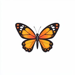 Fototapeta premium Elegant Butterfly Icon with Simple Wing Patterns Representing Beauty and Grace in Nature Ideal for Digital Design and Creative Projects