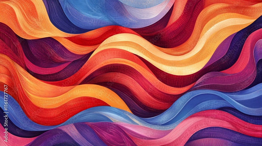 Aufkleber Abstract colorful wavy pattern background texture.