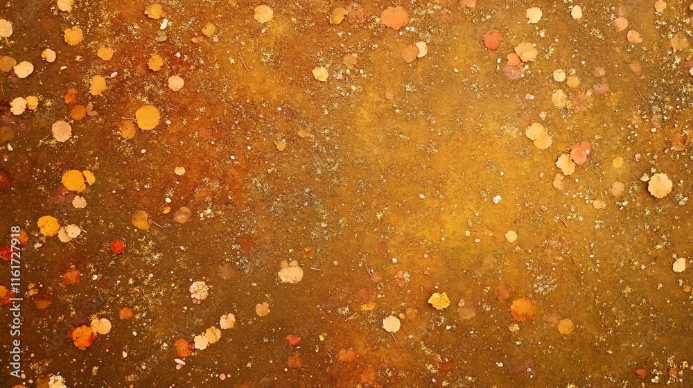 Poster Abstract golden texture with scattered particles.