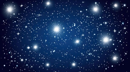 Luxurious Dark Blue Backdrop with Magical Floating White Particles