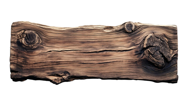 A wooden sign rustic handcrafted vintage isolated on transparent  background 