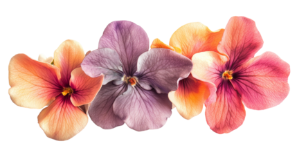 African violet flower indoor plant isolated on transparent  background 