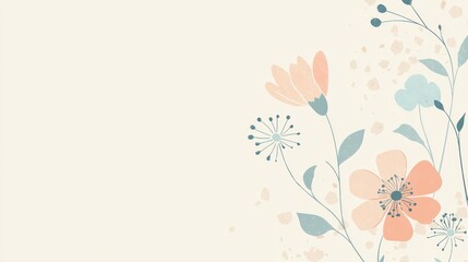 A clean, minimalist Mother's Day vector with pastel colors and simple floral accents.