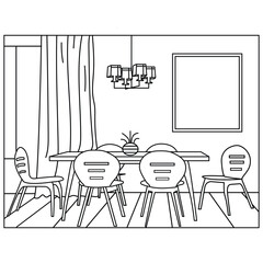 interior design for modern home line art