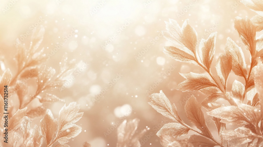 Poster Frost-covered branches with bokeh background.