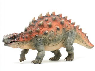 Obraz premium A detailed dinosaur figurine showcasing spikes and a textured body.
