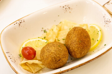 Delicious Lebanese or Arabic food, kibbeh (kibe)