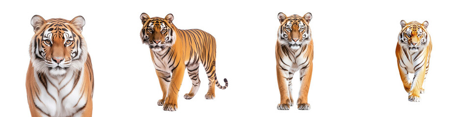 Fototapeta premium Realistic Illustration of Bold Orange Tiger with Stitched Design Elements for Creative Projects