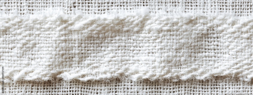 Poster close-up of textured off-white fabric with a woven pattern.