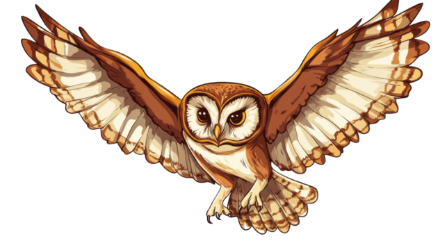 Owl, transparent background - Powered by Adobe