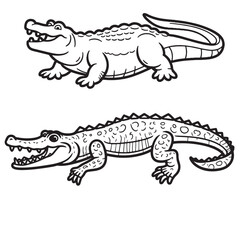 Amphibians are those animals on white background 
Frog, Crocodile, Alligator, Monitor lizard, Salamander, Toad, Newt, Iguana, Snake, Green dragon lizard, Snake