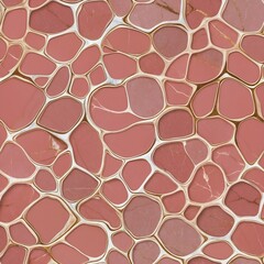Pebble Marble Background: Irregular pink pebbles with white outlines and gold accents on a textured background create a unique wallpaper