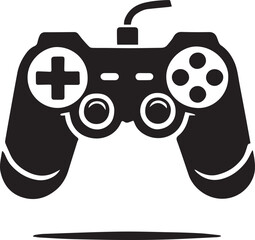 Obraz premium Gaming controller vector icon, Gaming controller vector illustration, Gaming controller silhouette vector black and white