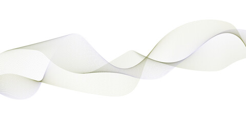 Abstract flowing wave lines on white background. Dynamic sound wave. Modern green blue gradient wavy lines. Design element.