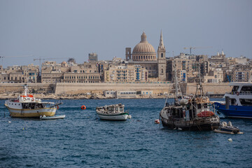 view country with boats over the mediterranean sea 