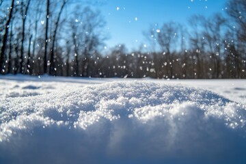 Sparkling snowdrift under a sunny winter sky.