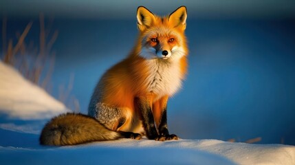Fototapeta premium Majestic Red Fox in Winter Wonderland