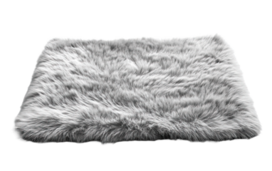 PNG Gray fluffy floor carpet available on transparent background.