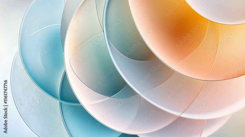 Poster abstract colorful shapes with soft curves and gradients for background design