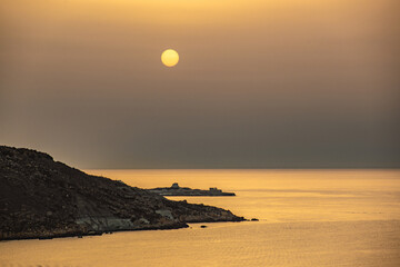 sunset on the mediterranean sea