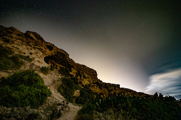 Cliff at nite in Gozo, Malta