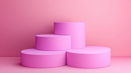 Pink Cylindrical Display Stand Three Tiered Structure