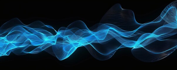 Fototapeta premium Abstract background with blue diagonal curves