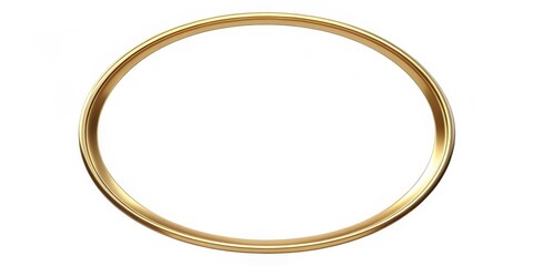Elegant gold round circle frame with a subtle shine on its metallic surface, Decorative Accents, Metallic