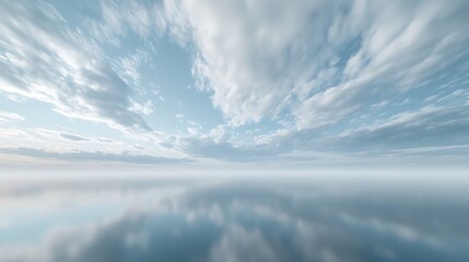 Obraz premium A seamless loop of misty clouds drifting across a calm, infinite sky.