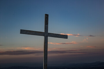 cross at sunset