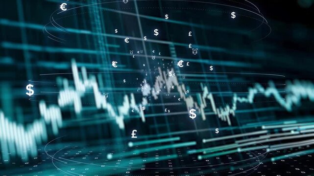 Digital trading dashboard with currency exchange data
