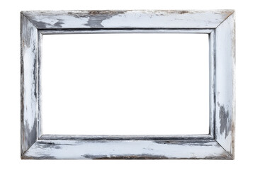 Whitewashed wooden frame with a nautical vibe, Isolated on transparent background cut out