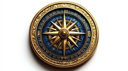 Obraz premium Ornate Golden Compass: A Symbol of Exploration and Guidance