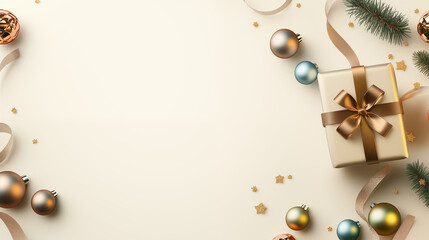 Obraz premium Gift box background for celebrating the New Year festival Generative AI 