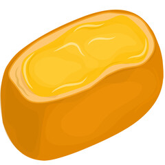 Illustration of meatball tofu with mozarella