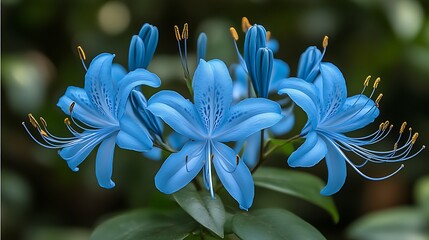 Blue Lily Flowers Cluster Blooming Beautifully