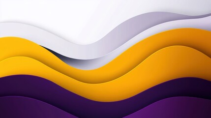 abstract background with waves, minimalist presentation template, white solid background, bold contrasting colors such as yellow and deep purple