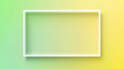 Modern educational presentation backdrop, sleek gradient from green to yellow, white rectangular area for content