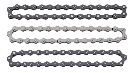 Bicycle Chain Set Collection Illustration, Featuring Three Modern Bike Chains Design for Cycling Accessories and Repair.