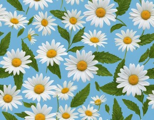 Fototapeta premium daisies seamless pattern