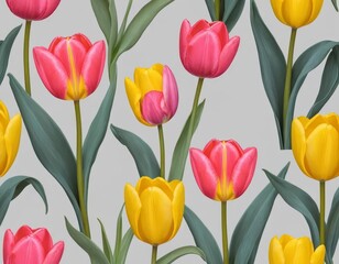 Obraz premium red and yellow tulips