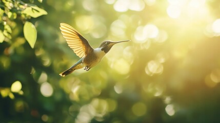 Fototapeta premium Hummingbird in Flight: A Moment of Grace and Beauty